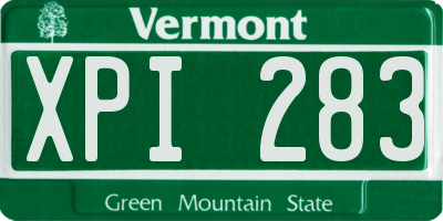 VT license plate XPI283