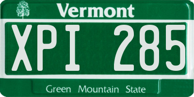 VT license plate XPI285