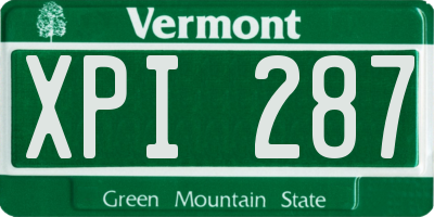 VT license plate XPI287