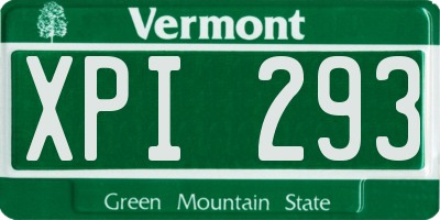 VT license plate XPI293