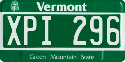 VT license plate XPI296