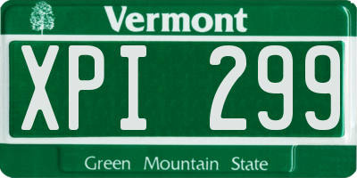 VT license plate XPI299