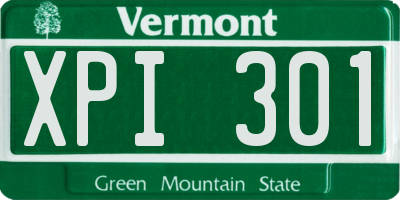 VT license plate XPI301