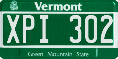 VT license plate XPI302