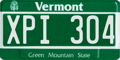 VT license plate XPI304