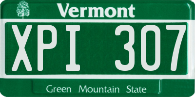 VT license plate XPI307
