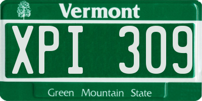 VT license plate XPI309