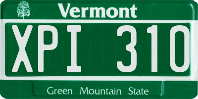 VT license plate XPI310