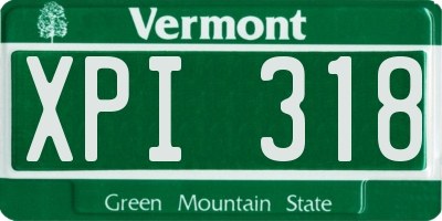 VT license plate XPI318
