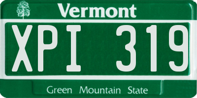 VT license plate XPI319