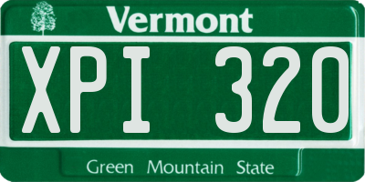 VT license plate XPI320