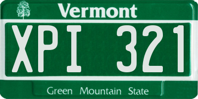 VT license plate XPI321