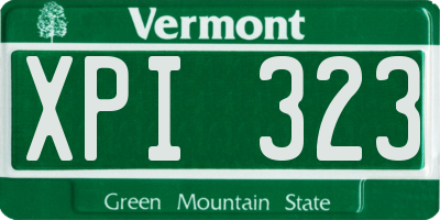 VT license plate XPI323