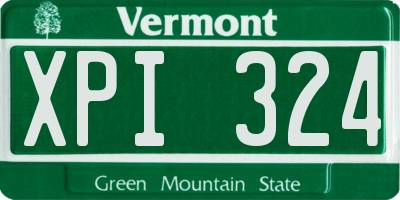 VT license plate XPI324