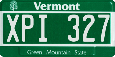 VT license plate XPI327