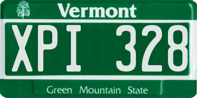 VT license plate XPI328