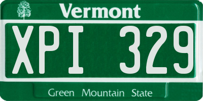 VT license plate XPI329