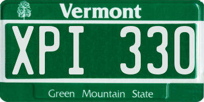 VT license plate XPI330