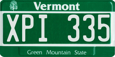 VT license plate XPI335