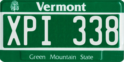 VT license plate XPI338