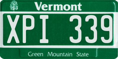 VT license plate XPI339