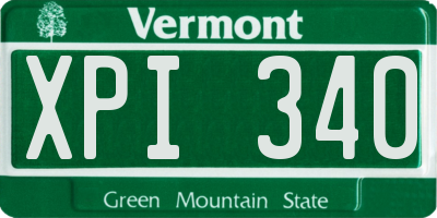 VT license plate XPI340