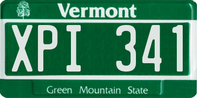 VT license plate XPI341