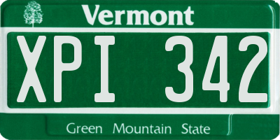 VT license plate XPI342