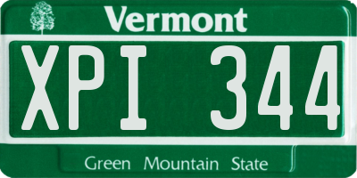 VT license plate XPI344