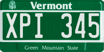 VT license plate XPI345