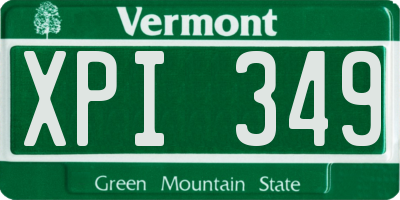 VT license plate XPI349