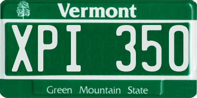 VT license plate XPI350