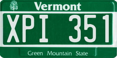 VT license plate XPI351
