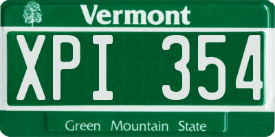 VT license plate XPI354
