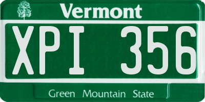 VT license plate XPI356