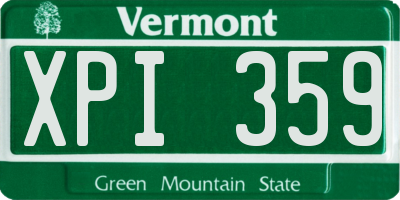 VT license plate XPI359