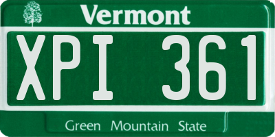 VT license plate XPI361