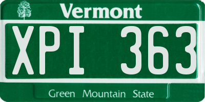 VT license plate XPI363