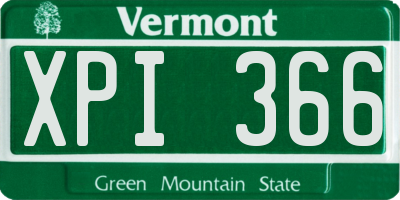 VT license plate XPI366