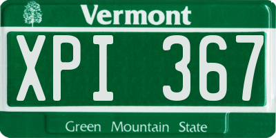 VT license plate XPI367