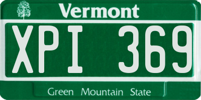 VT license plate XPI369