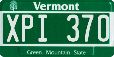 VT license plate XPI370
