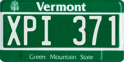 VT license plate XPI371