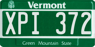VT license plate XPI372