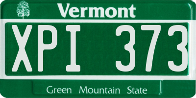 VT license plate XPI373