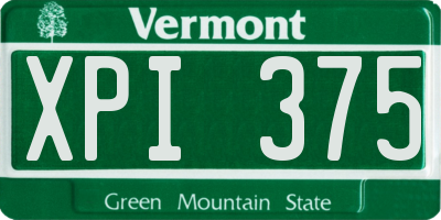 VT license plate XPI375