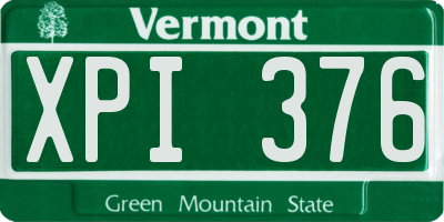 VT license plate XPI376
