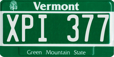 VT license plate XPI377