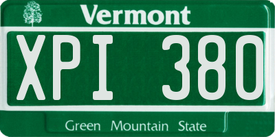 VT license plate XPI380