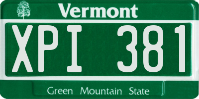 VT license plate XPI381